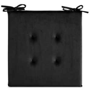 Poduszka siedzisko Gaja 40x40x3 czarna welur pikowana 1026714 Poduszka siedzisko Gaja 40x40x3 czarna welur pikowana 1026714