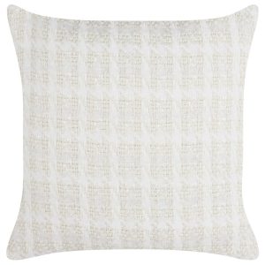 Poduszka w kratę 45 x 45 cm beżowa 282918 Poduszka w kratę 45 x 45 cm beżowa 282918