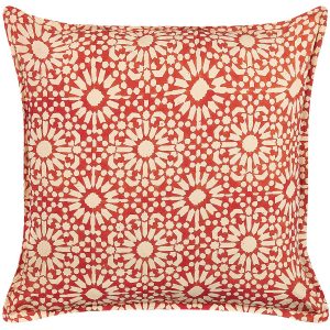 Poduszka w wzór geometryczny 45×45 cm czerwona 64644 Poduszka w wzór geometryczny 45×45 cm czerwona 64644