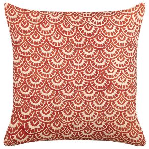Poduszka w wzór geometryczny 45×45 cm czerwona 64072 Poduszka w wzór geometryczny 45×45 cm czerwona 64072