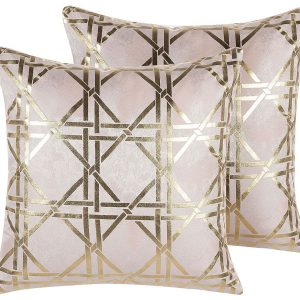 Poduszki dekoracyjne 2 szt 45×45 cm różowe 64674 Poduszki dekoracyjne 2 szt 45×45 cm różowe 64674