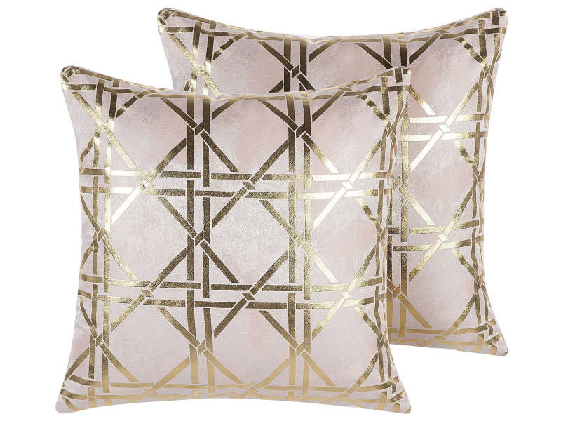 Poduszki dekoracyjne 2 szt 45x45 cm różowe 64674
