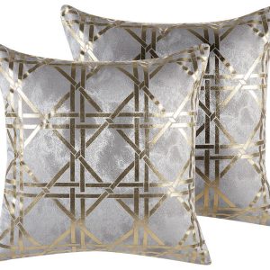 Poduszki dekoracyjne 2 szt 45×45 cm szare 64185 Poduszki dekoracyjne 2 szt 45×45 cm szare 64185