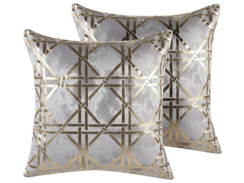 Poduszki dekoracyjne 2 szt 45x45 cm szare 64185