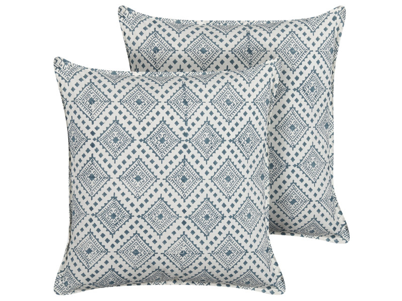 Poduszki dekoracyjne 45x45 cm niebiesko-białe 64054