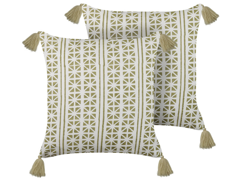 Poduszki dekoracyjne 45x45 cm zielone z białym 64431