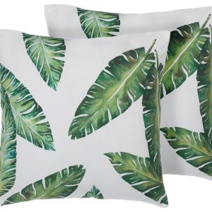 Poduszki ozdobne w liście 45×45 zielone 64384