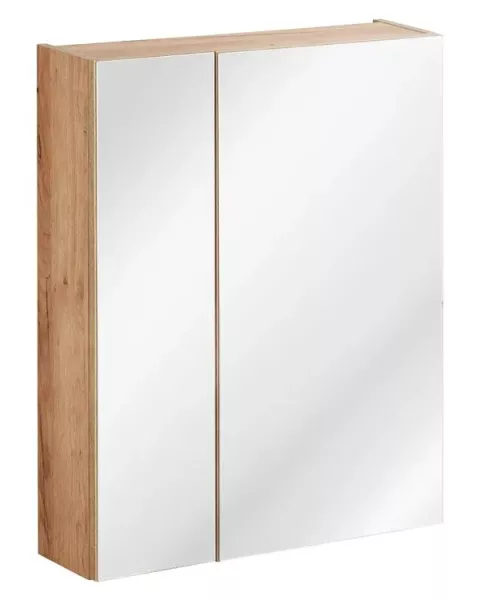 Podwieszana szafka łazienkowa z lustrem - Malta 5X Dąb 60 cm 708301