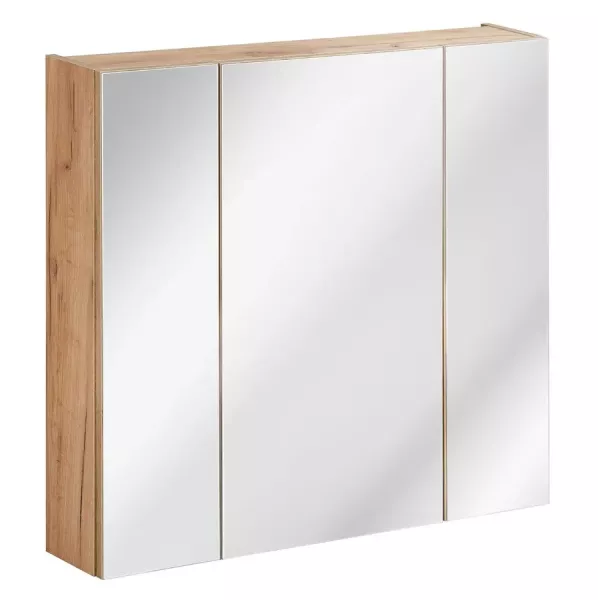 Podwieszana szafka łazienkowa z lustrem - Malta 5X Dąb 80 cm 708291