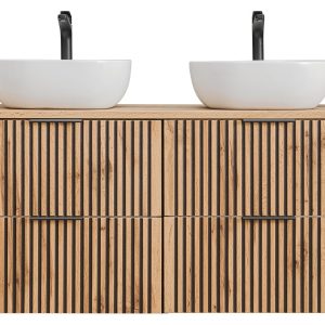 Podwójna szafka 120 cm Xilo Black Wotan z umywalkami Smile 234608