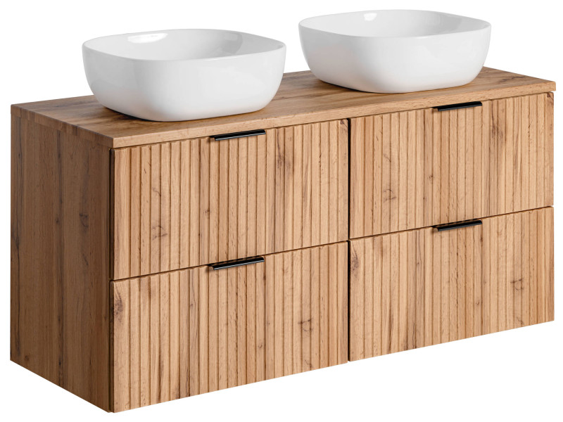 Podwójna Szafka ADEL OAK z umywalkami SMILE i blatem 120 cm 126433