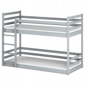Podwójne łóżko piętrowe ze stelażem flex i barierkmai MINI 80×200 popiel 873611 Podwójne łóżko piętrowe ze stelażem flex i barierkmai MINI 80×200 popiel 873611