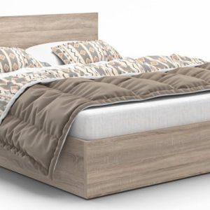 Podwójne łóżko z materacem dąb sonoma 160×200 – Nalo 326722 Podwójne łóżko z materacem dąb sonoma 160×200 – Nalo 326722