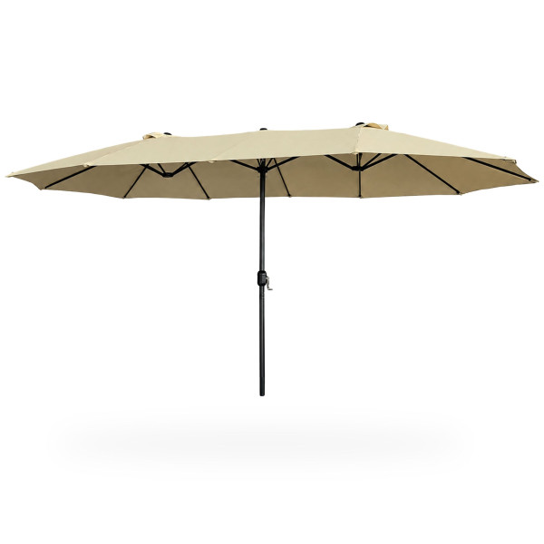 Podwójny parasol ogrodowy TILIA beżowy 460x270x245 cm 301642