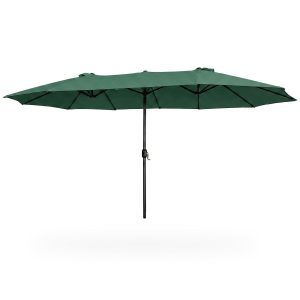 Podwójny parasol ogrodowy TILIA ciemnozielony 460x270x245cm 301785 Podwójny parasol ogrodowy TILIA ciemnozielony 460x270x245cm 301785