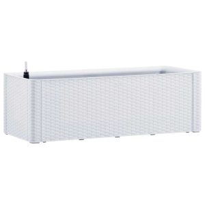 Podwyższona donica z systemem podlewania biała 100x43x33 cm 932982 Podwyższona donica z systemem podlewania biała 100x43x33 cm 932982