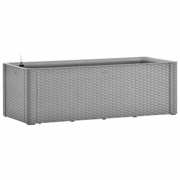 Podwyższona donica z systemem podlewania szara 100x43x33 cm 933109