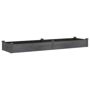 Podwyższona rabata Szary 240 x 60 x 25 cm Drewno vidaXL 564085 Podwyższona rabata Szary 240 x 60 x 25 cm Drewno vidaXL 564085