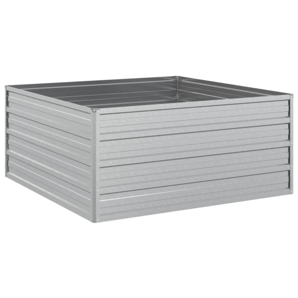 Podwyższona rabatka Srebrny 100 x 100 x 45 cm Stal vidaXL 564306
