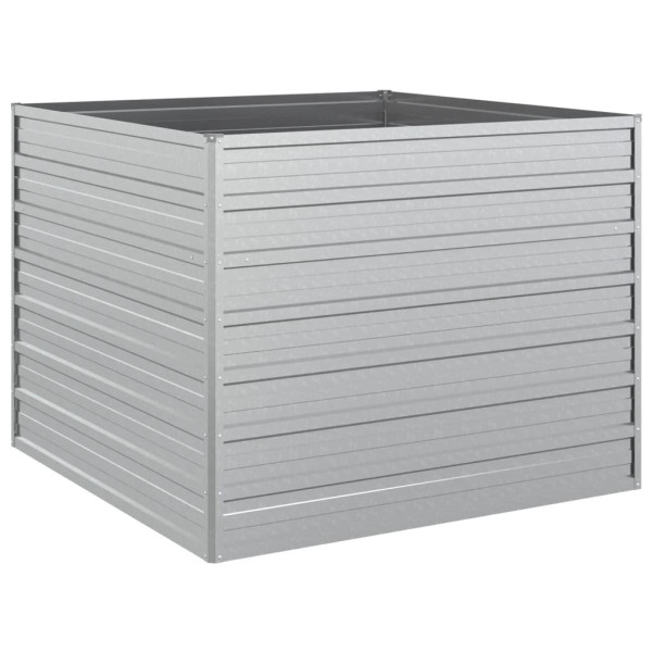 Podwyższona rabatka Srebrny 100 x 100 x 77 cm Stal vidaXL 564177