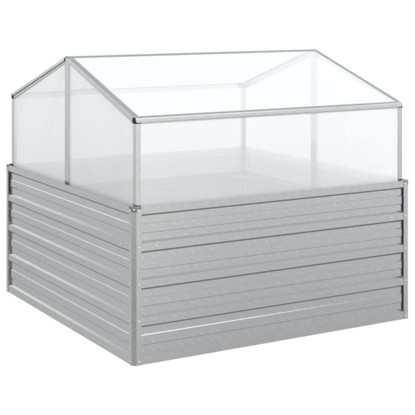 Podwyższona rabatka Srebrny 100 x 100 x 85 cm Stal vidaXL 563785