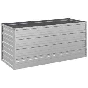 Podwyższona rabatka Srebrny 100 x 40 x 45 cm Stal vidaXL 563755 Podwyższona rabatka Srebrny 100 x 40 x 45 cm Stal vidaXL 563755