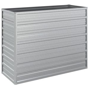 Podwyższona rabatka Srebrny 100 x 40 x 77 cm Stal vidaXL 564172 Podwyższona rabatka Srebrny 100 x 40 x 77 cm Stal vidaXL 564172