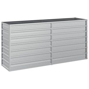 Podwyższona rabatka Srebrny 160 x 40 x 77 cm Stal vidaXL 563726 Podwyższona rabatka Srebrny 160 x 40 x 77 cm Stal vidaXL 563726