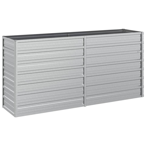Podwyższona rabatka Srebrny 160 x 40 x 77 cm Stal vidaXL 563726
