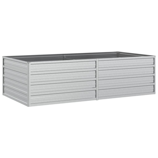 Podwyższona rabatka Srebrny 160 x 80 x 45 cm Stal vidaXL 563816