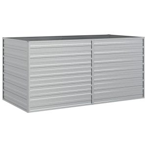 Podwyższona rabatka Srebrny 160 x 80 x 77 cm Stal vidaXL 563729 Podwyższona rabatka Srebrny 160 x 80 x 77 cm Stal vidaXL 563729