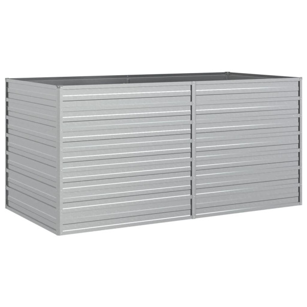 Podwyższona rabatka Srebrny 160 x 80 x 77 cm Stal vidaXL 563729