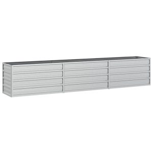 Podwyższona rabatka Srebrny 240 x 40 x 45 cm Stal vidaXL 564321 Podwyższona rabatka Srebrny 240 x 40 x 45 cm Stal vidaXL 564321