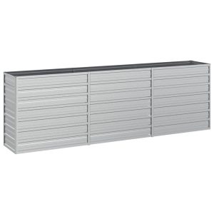 Podwyższona rabatka Srebrny 240 x 40 x 77 cm Stal vidaXL 564079 Podwyższona rabatka Srebrny 240 x 40 x 77 cm Stal vidaXL 564079