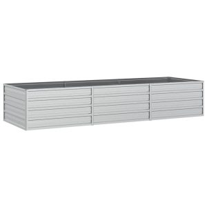 Podwyższona rabatka Srebrny 240 x 80 x 45 cm Stal vidaXL 563232 Podwyższona rabatka Srebrny 240 x 80 x 45 cm Stal vidaXL 563232