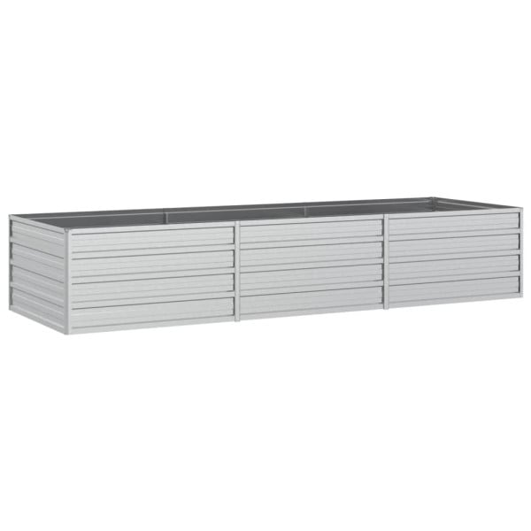 Podwyższona rabatka Srebrny 240 x 80 x 45 cm Stal vidaXL 563232