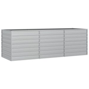 Podwyższona rabatka Srebrny 240 x 80 x 77 cm Stal vidaXL 563841 Podwyższona rabatka Srebrny 240 x 80 x 77 cm Stal vidaXL 563841