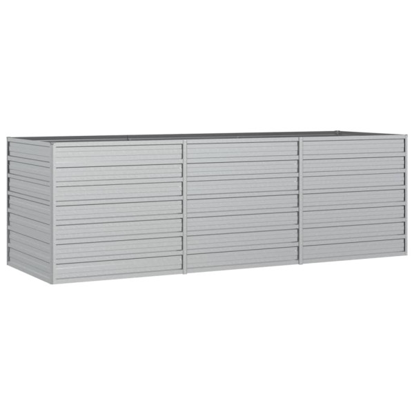 Podwyższona rabatka Srebrny 240 x 80 x 77 cm Stal vidaXL 563841