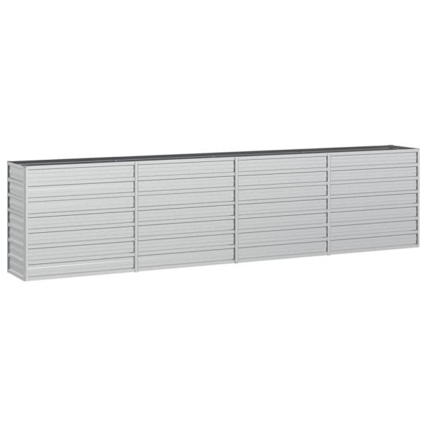 Podwyższona rabatka Srebrny 320 x 40 x 77 cm Stal vidaXL 564211