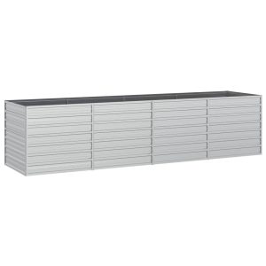 Podwyższona rabatka Srebrny 320 x 80 x 77 cm Stal vidaXL 564608 Podwyższona rabatka Srebrny 320 x 80 x 77 cm Stal vidaXL 564608
