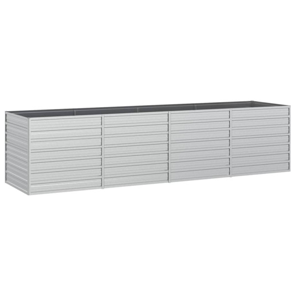 Podwyższona rabatka Srebrny 320 x 80 x 77 cm Stal vidaXL 564608