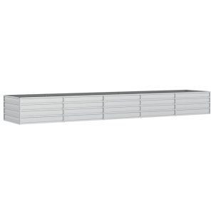 Podwyższona rabatka Srebrny 400 x 80 x 45 cm Stal vidaXL 563940 Podwyższona rabatka Srebrny 400 x 80 x 45 cm Stal vidaXL 563940