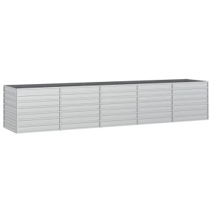 Podwyższona rabatka Srebrny 400 x 80 x 77 cm Stal vidaXL 564309 Podwyższona rabatka Srebrny 400 x 80 x 77 cm Stal vidaXL 564309