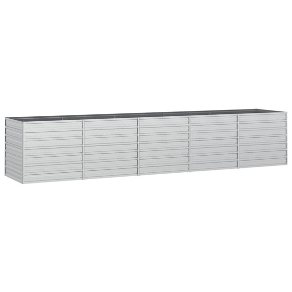 Podwyższona rabatka Srebrny 400 x 80 x 77 cm Stal vidaXL 564309