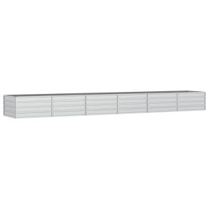 Podwyższona rabatka Srebrny 480 x 80 x 45 cm Stal vidaXL 563289 Podwyższona rabatka Srebrny 480 x 80 x 45 cm Stal vidaXL 563289