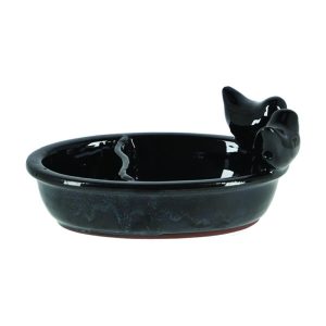 Poidełko dla ptaków ceramiczne czarne 20x16x9 cm figurka ogrodowa 940038 Poidełko dla ptaków ceramiczne czarne 20x16x9 cm figurka ogrodowa 940038