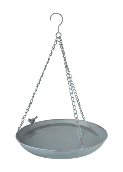 Poidełko dla ptaków metalowe szare 45x30 cm wiszące dekoracja 940060