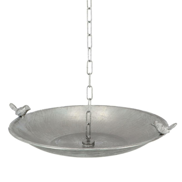 Poidełko dla ptaków stalowe srebrne 40x8 cm zawieszane 940046