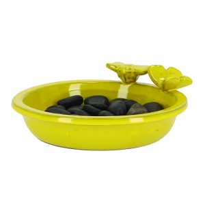 Poidełko dla ptaków terakota żółte 27×9 cm ozdobne 940050 Poidełko dla ptaków terakota żółte 27×9 cm ozdobne 940050