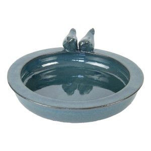 Poidełko i karmnik dla ptaków z terakoty Vintage niebieskie 31 cm 1042997 Poidełko i karmnik dla ptaków z terakoty Vintage niebieskie 31 cm 1042997